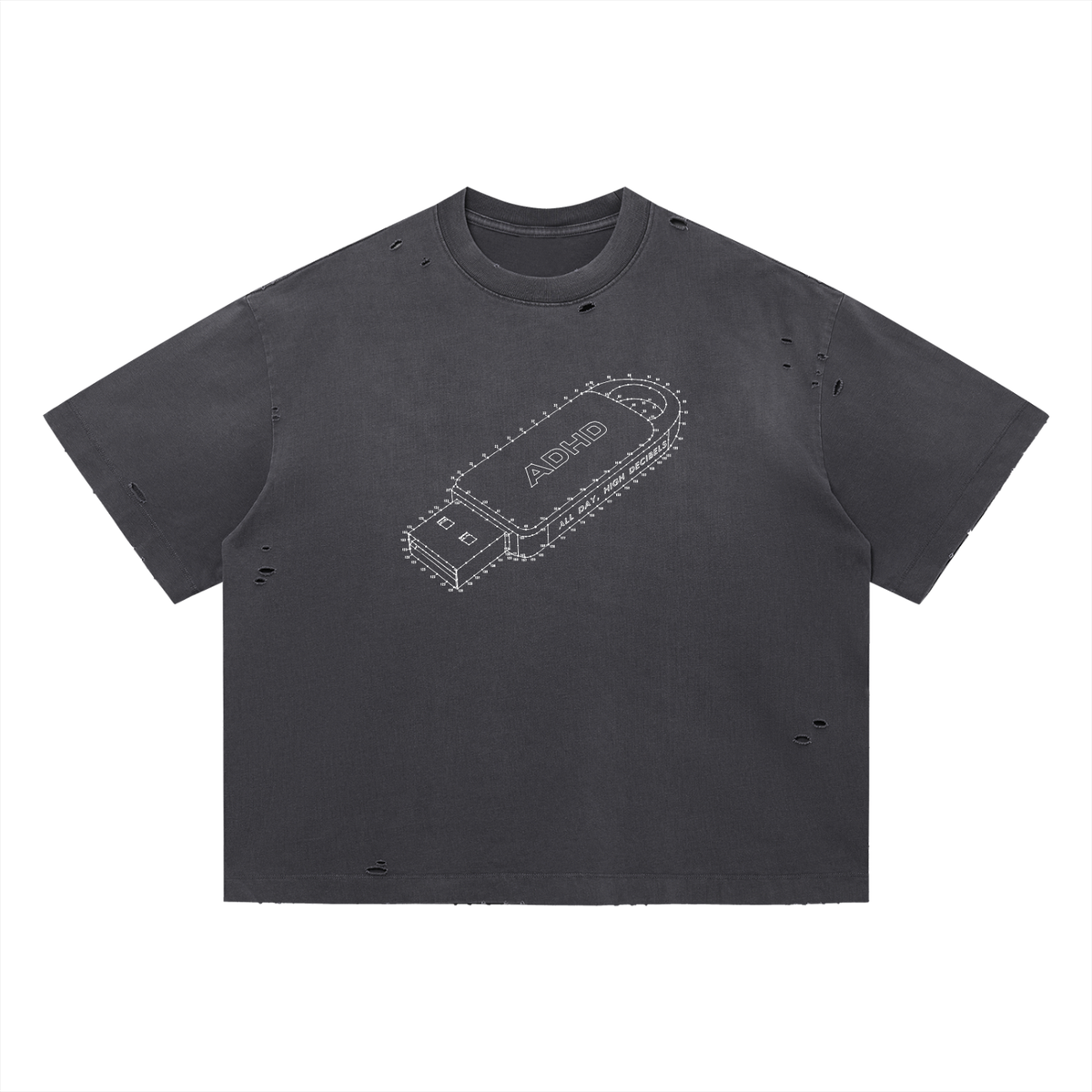 washed distressed boxy tee