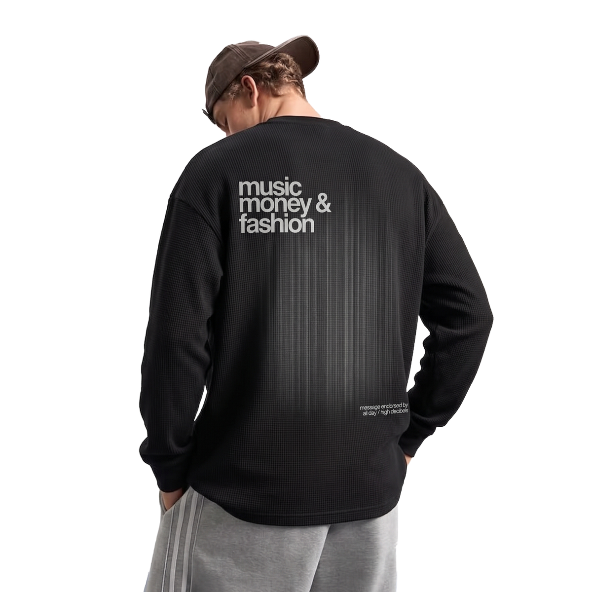 music money fashion waffle long sleeve