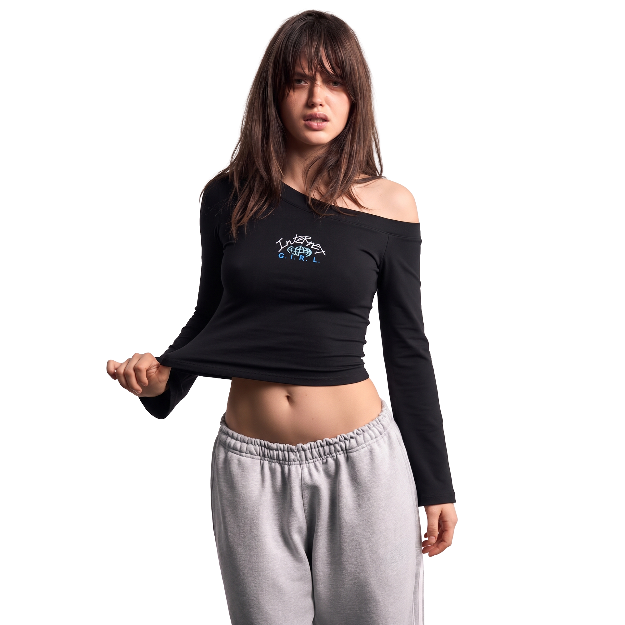 off-shoulder bell sleeve top