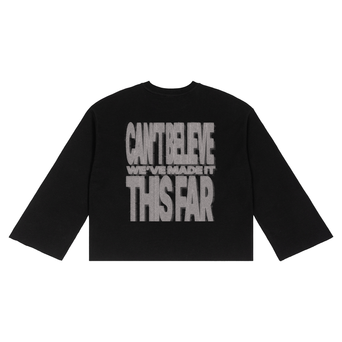 made it this far waffle raw edge long sleeve, detail 1