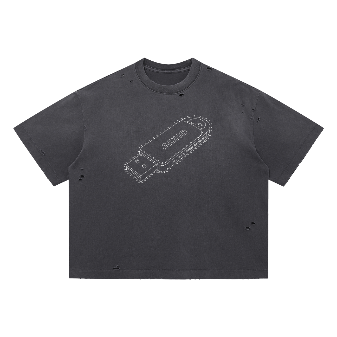 washed distressed boxy tee