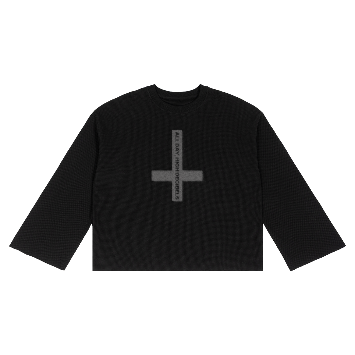 made it this far waffle raw edge long sleeve