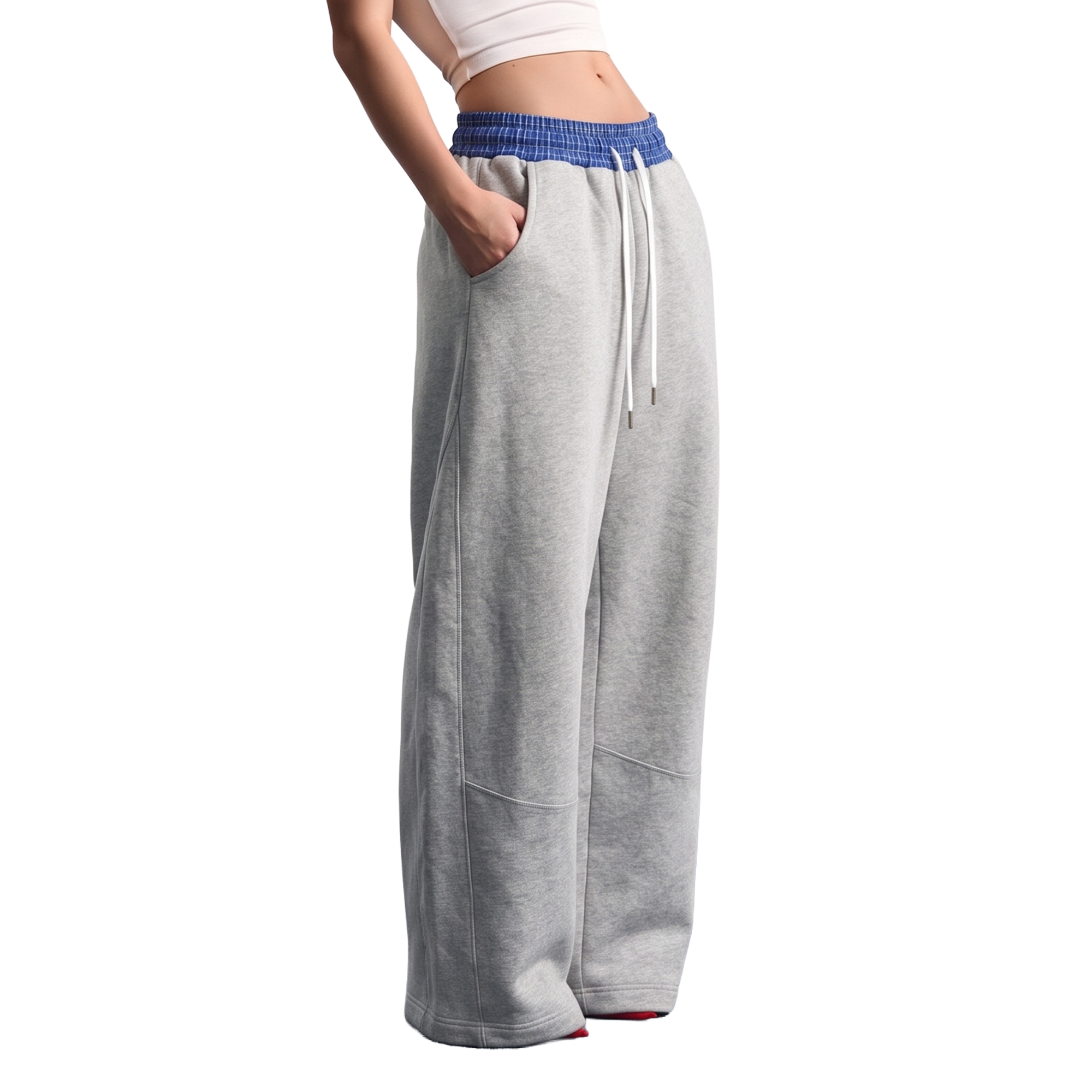 plaid waistband barrel sweatpants
